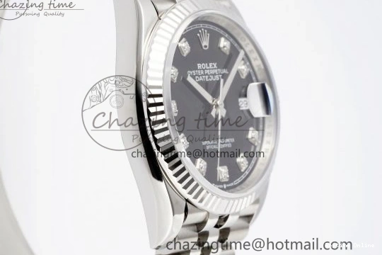 0413 Unique DateJust 36 SS 116234 VSF 1:1 Best Edition 904L Steel Black Diamonds Dial on Jubilee Bracelet VS 2089